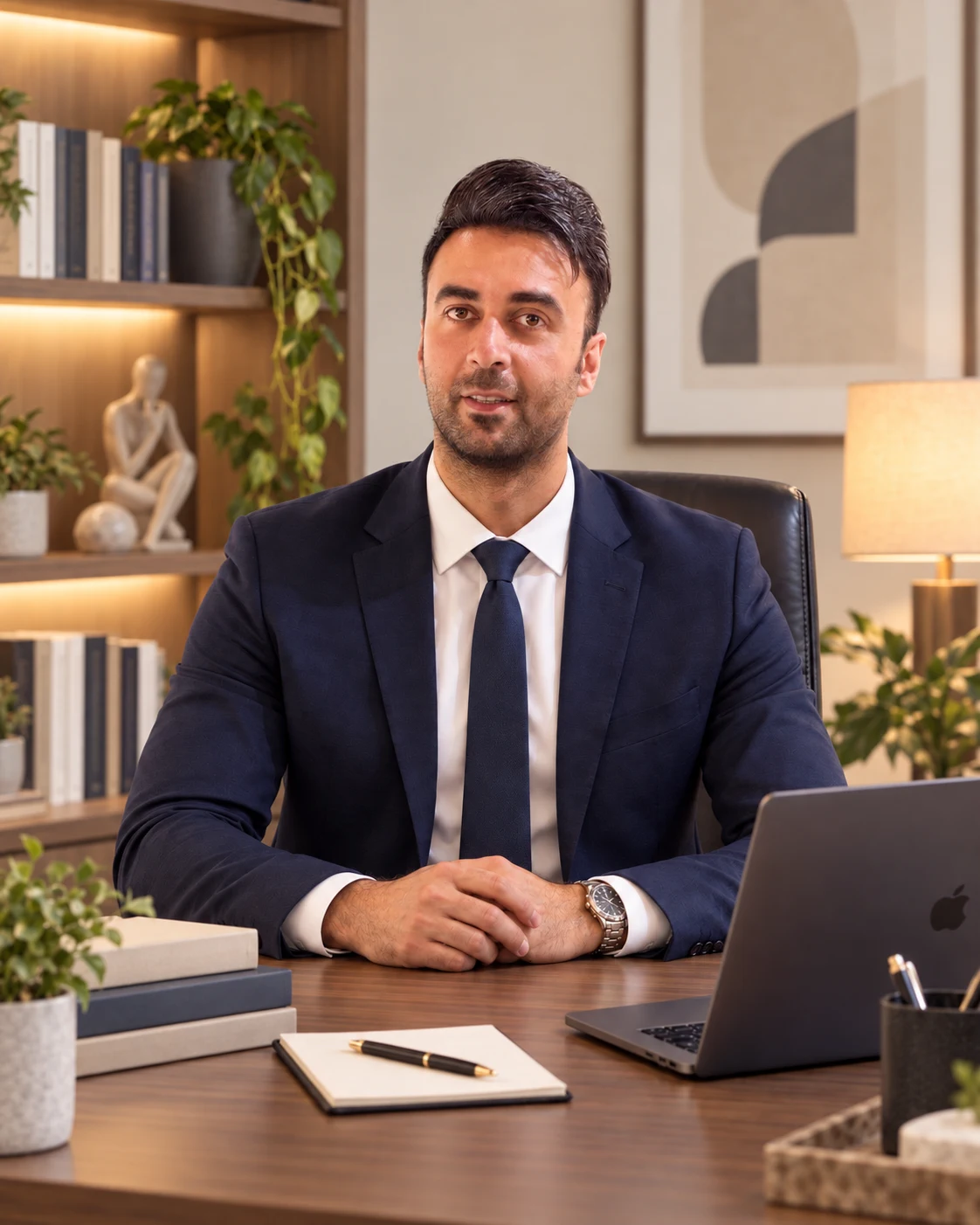 پرتره حرفهای حمید یاری در دفتر کار